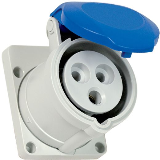 Flush socket 2P+E 16A 230V 6h IP44 reduced, grey colour