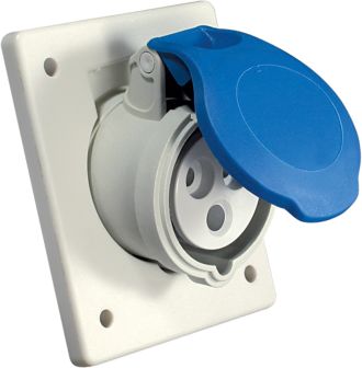 Presa da incasso inclinata 2P+T 16A 230V 6h, IP44